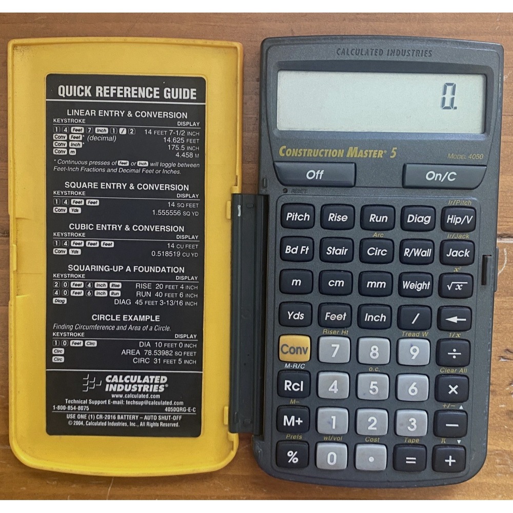 Calculated Industries Construction Master 5 Calculator & Guide Model 4050 Tested